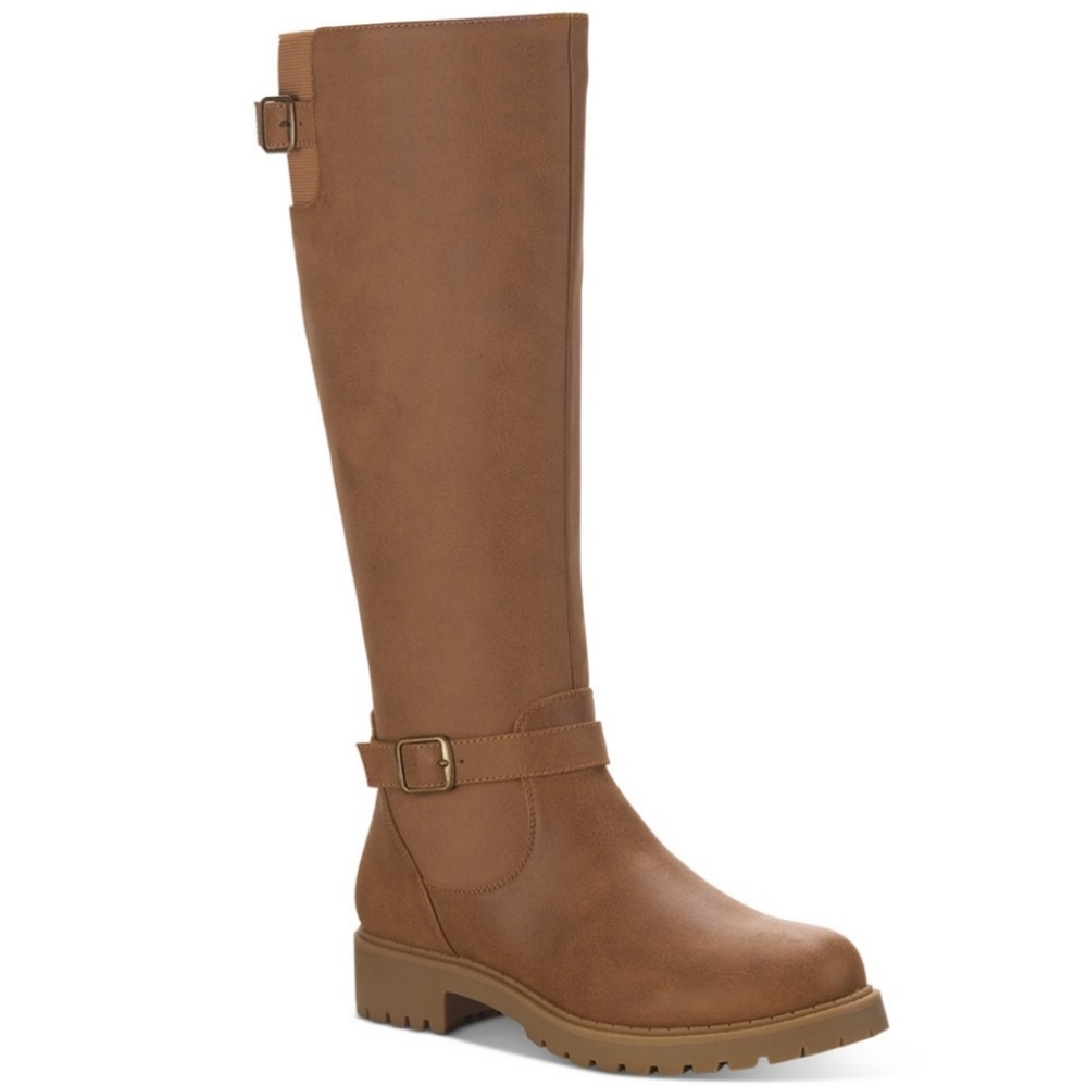 STYLE & CO. ELEANORR BUCKLE TAN RIDING BOOTS NIB SIZE 7.5